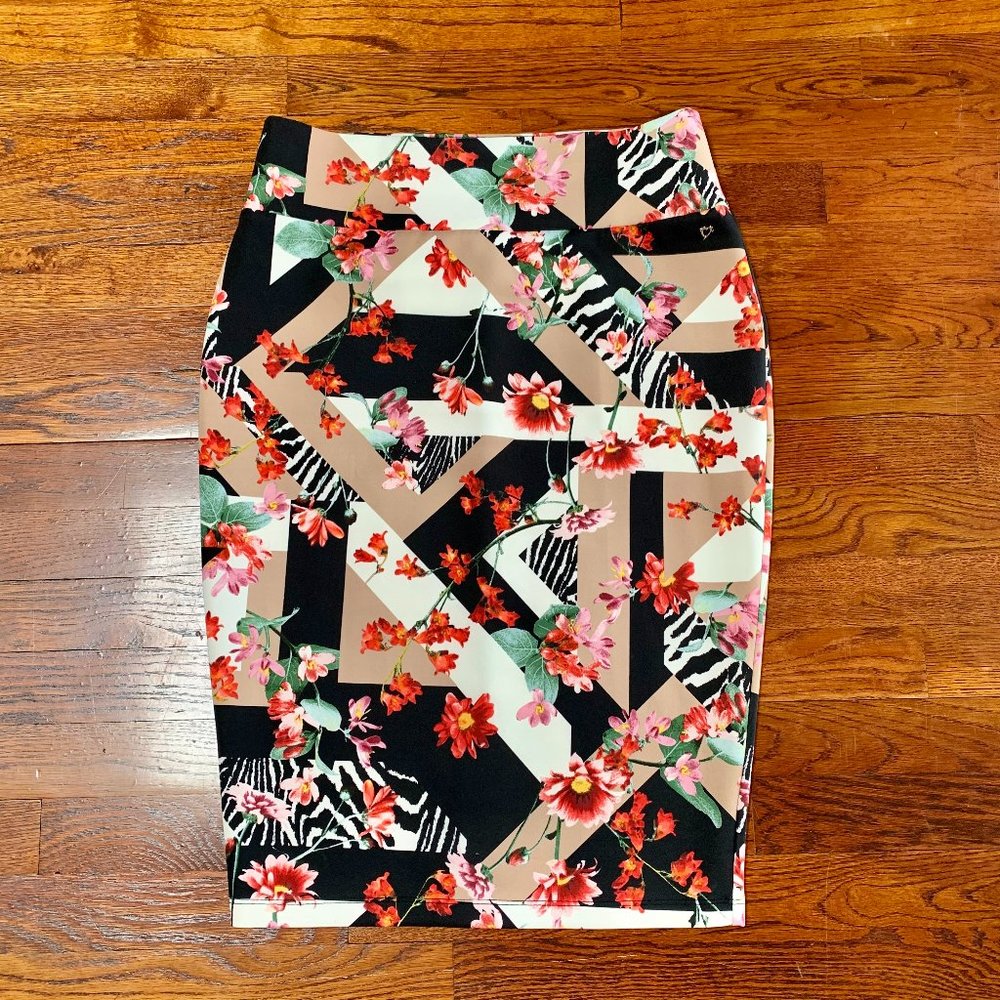 Thalia Sodi Pencil Skirt Floral Design